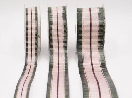 Бежева та зелена смугаста тканинна стрічка набір_AI